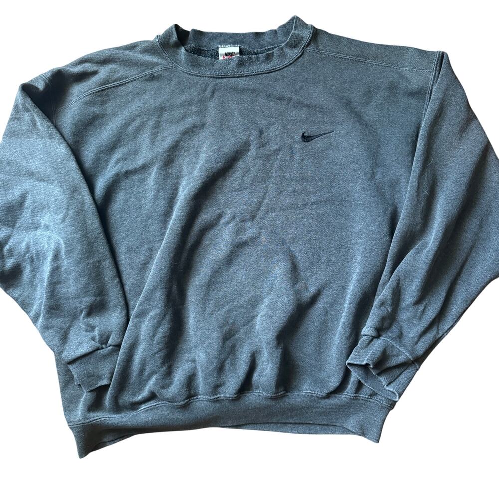 Vintage 90s Nike Crewneck Sweatshirt Grey Spellout Tag L